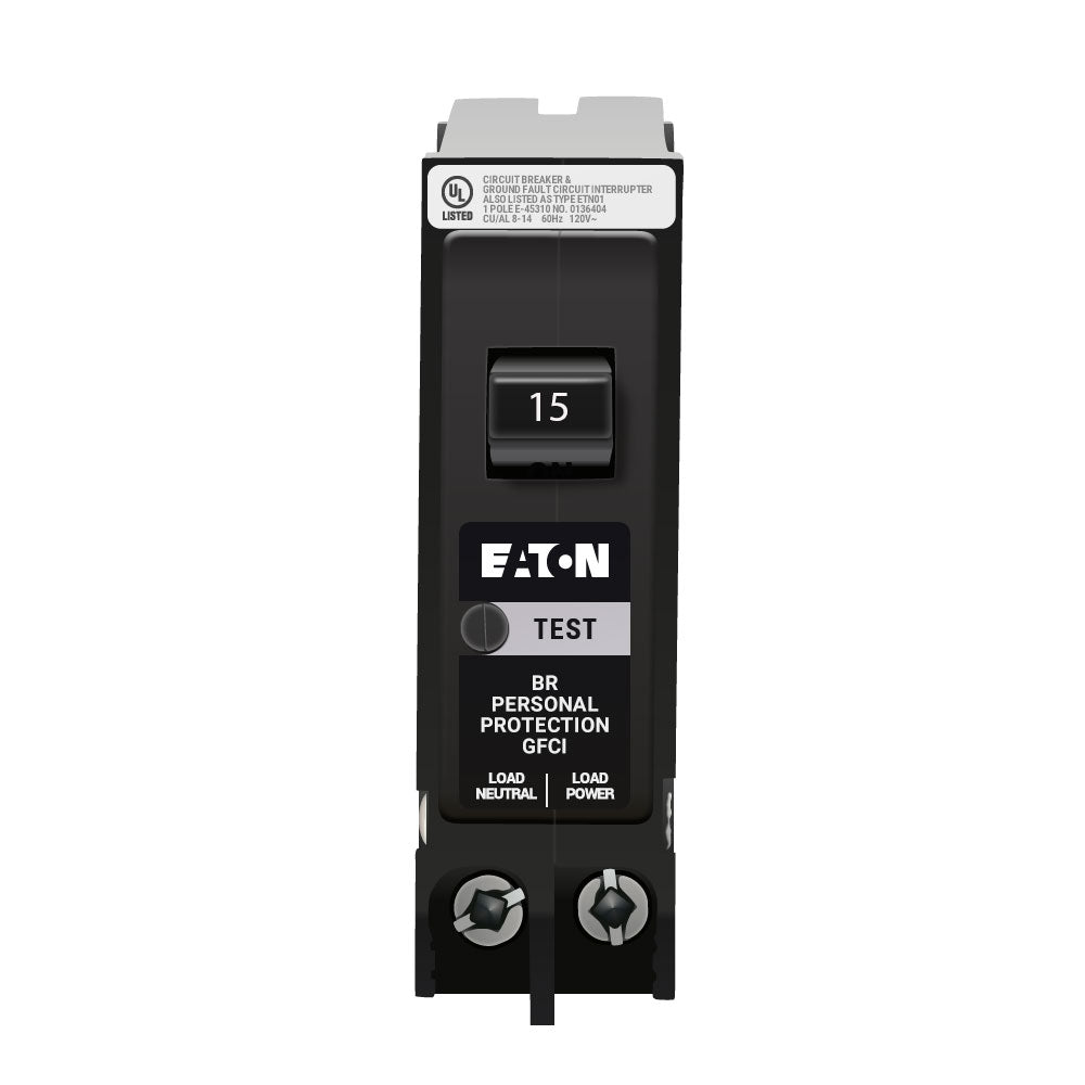 CUTLER & HAMMER Cutler & Hammer BRP115GF GFCI Miniature Circuit Breaker 15A
