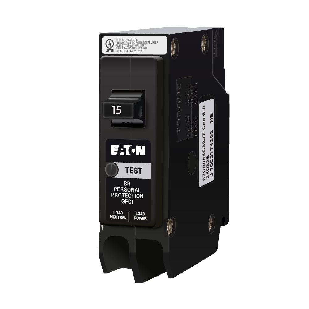 CUTLER & HAMMER Cutler & Hammer BRP115GF GFCI Miniature Circuit Breaker 15A