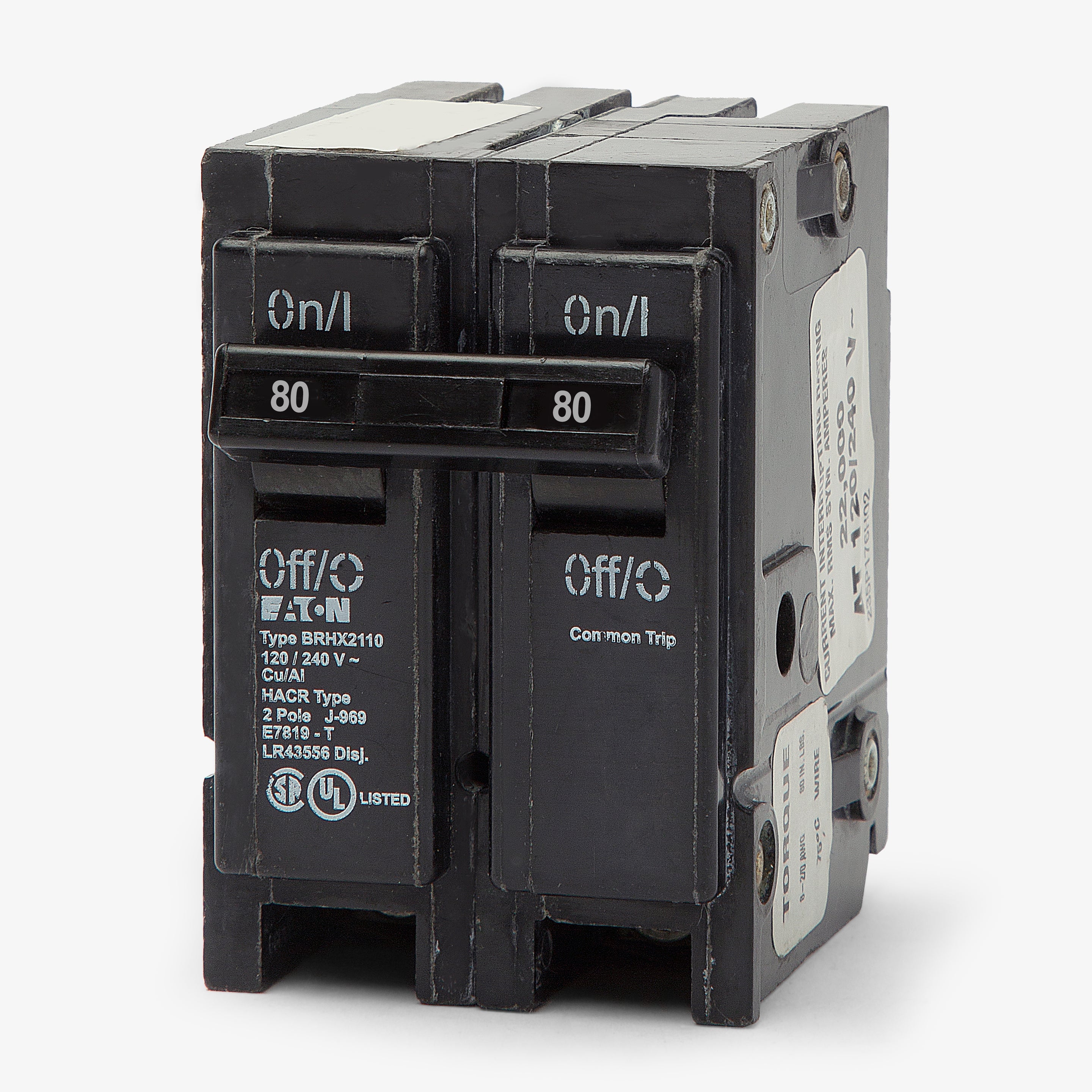CUTLER & HAMMER Cutler & Hammer BR280 Type BR Circuit Breaker 80A 2-Pole