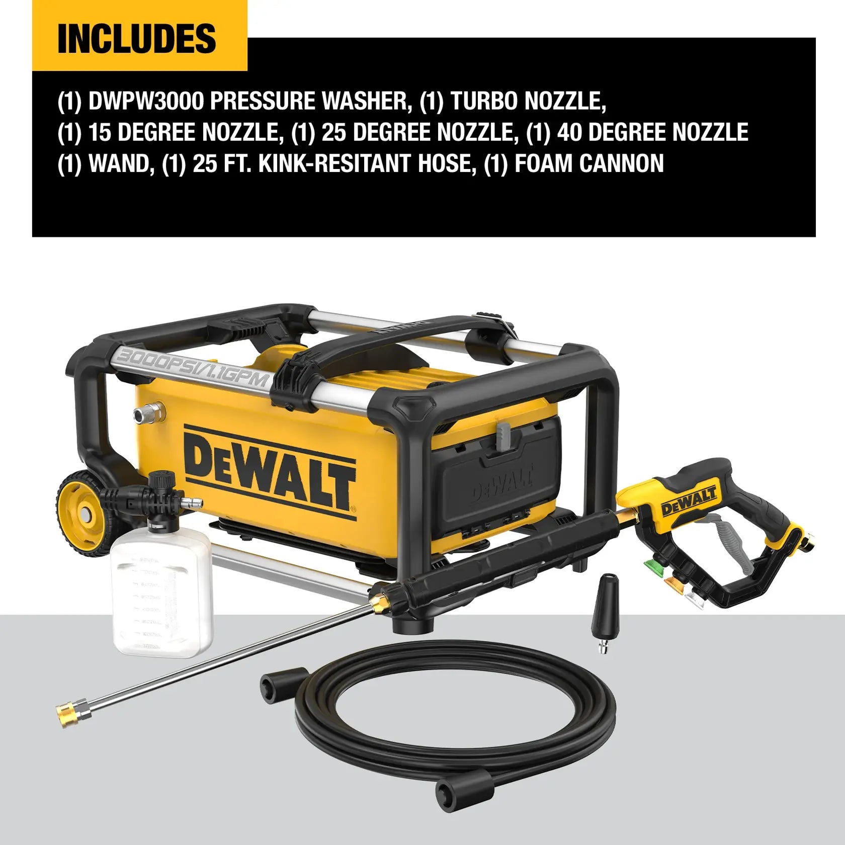 DEWALT Dewalt DWPW3000 Pressure Washer 3000 PSI 1.1 GPM 15 AMP
