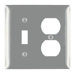 LEGRAND Legrand SS18 2-Gang 302/304 Stainless Steel Wall Plate, 1 Toggle Switch and 1 Duplex Receptacle