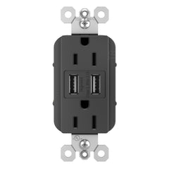 LEGRAND Legrand TM826USBI Radiant® 3.1A USB Outlet, Type A, 15A, Tamper-Resistant