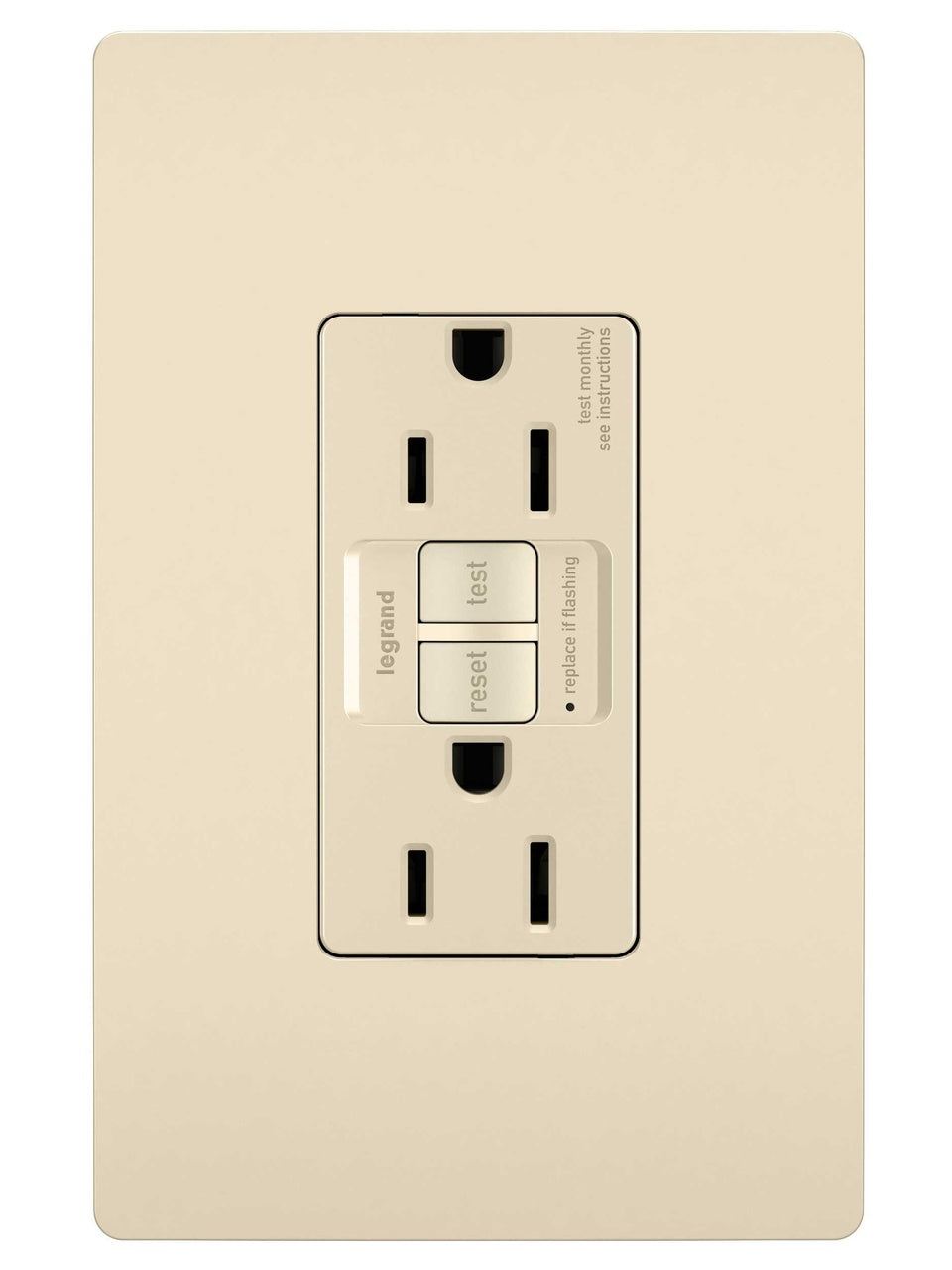 LEGRAND Legrand 1597-LA Radiant 15A Duplex Self-Test GFCI Receptacles with SafeLock Protection