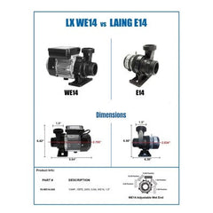 LX PUMPS Lx Pumps We14-240v Circulation Pump 1/4 Hp 1 1/2 Inch Plumbing Replacement We14