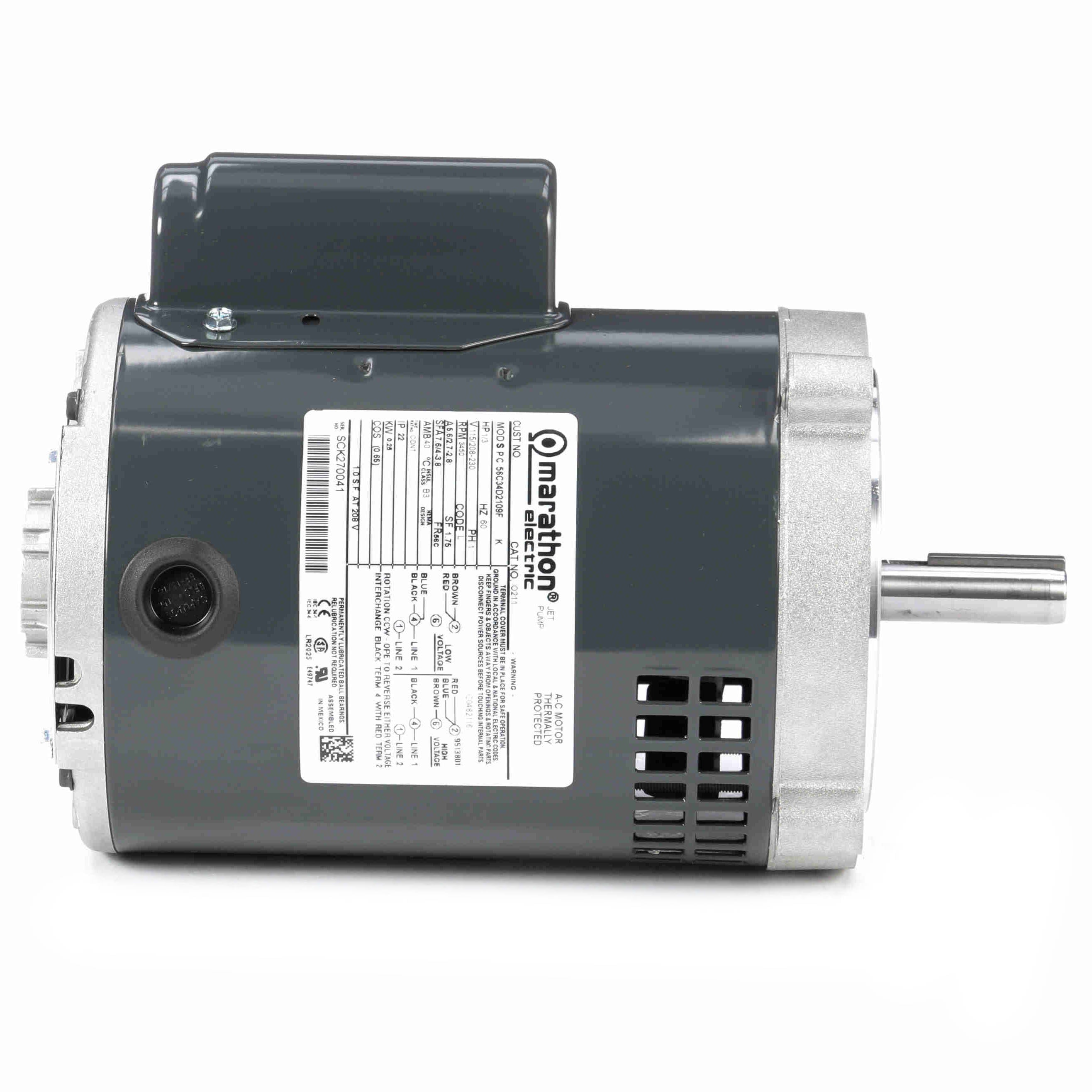 MARATHON MOTORS Marathon Motors O211 Electric Motor 1/3 HP 3600 Rpm 56C