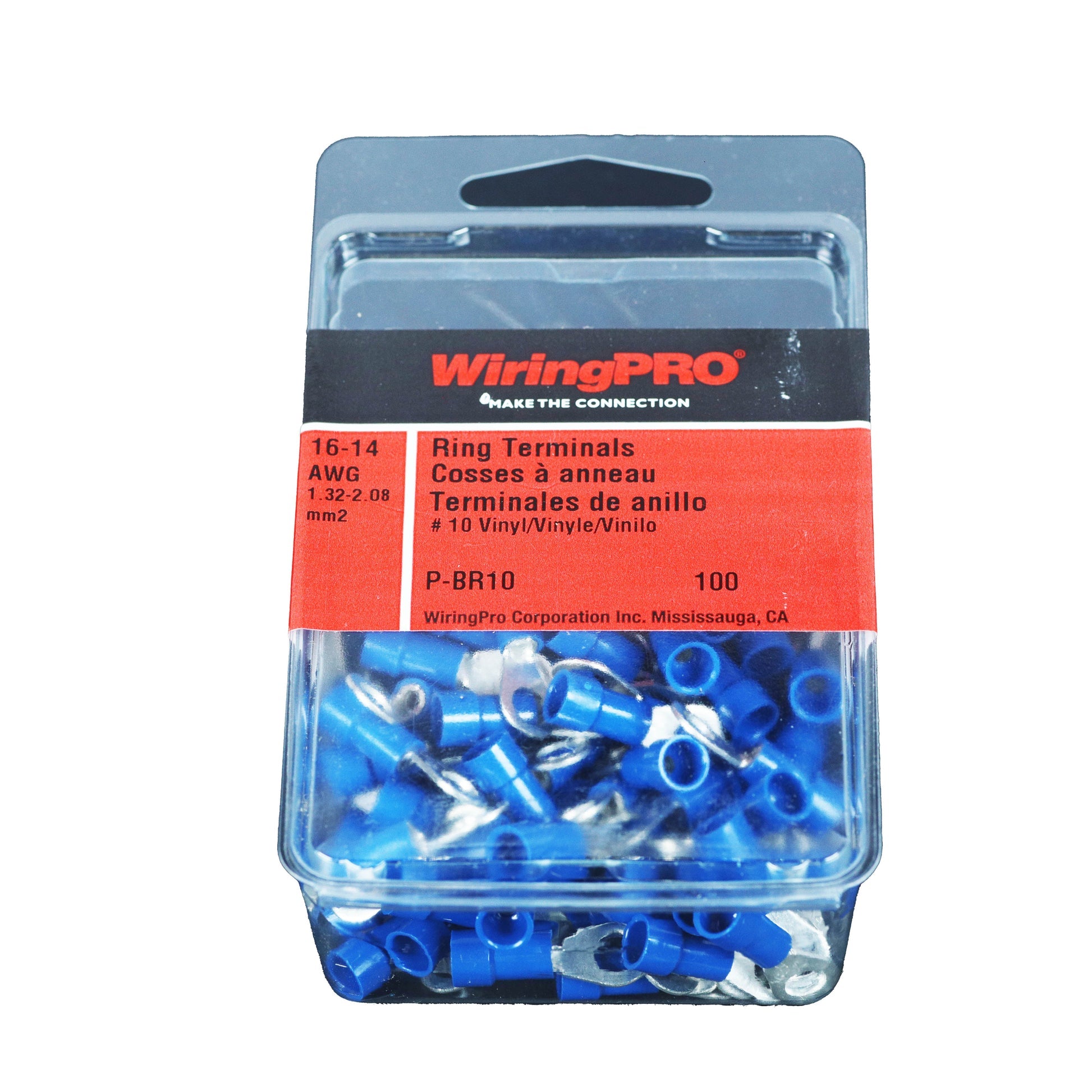 WIRINGPRO Wiringpro P-BR10 #10 16-14 Ring Tongue Terminals 100/Package