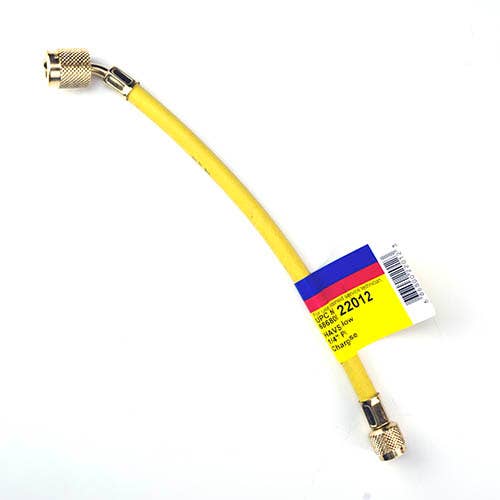 YELLOW JACKET Yellow Jacket 22012 Charging/Vacuum Hose 12 inches L Brass Fitting