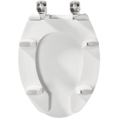 BEMIS Bemis 3L2150T Elongated Open Front Medic-Aid Plastic Toilet Seat w/ Cover, STA-TITE, DuraGuard, 3 inches Lifts