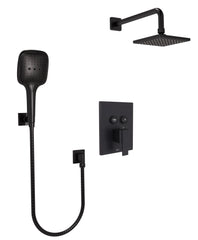 HUNTINGTON BRASS Huntington Brass P6784049 Square Push Button Shower Trim In Matte Black