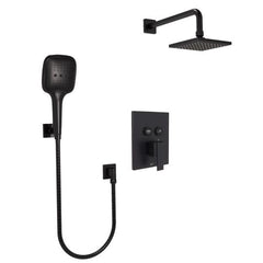 HUNTINGTON BRASS Huntington Brass P6784049 Square Push Button Shower Trim In Matte Black