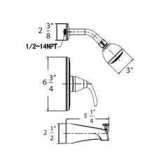 HUNTINGTON BRASS Huntington Brass P6320049 Trend Tub and Shower Trim
