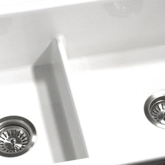 NANTUCKET SINKS Nantucket Sinks Wellfleet-31OSW Wellfleet 31 inch Dualmount Double Bowl Fireclay Kitchen Sink
