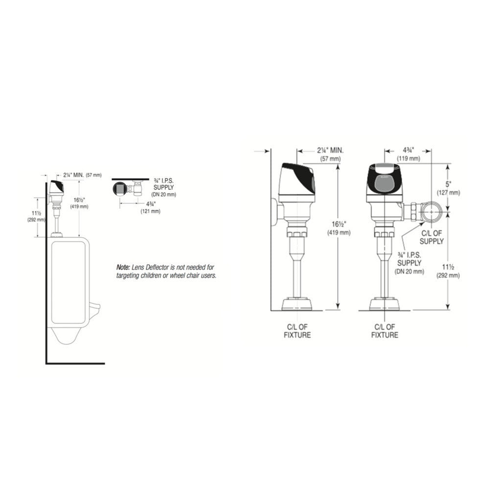 SLOAN Sloan 3370010 Solis® Sensor Flushometer 0.125 Single Flush