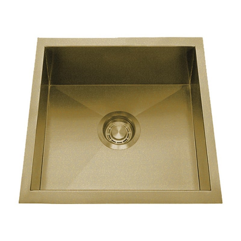 DAKOTA Dakota DSZ-1616GD Signature Z-Series 16 Inch Zero Radius Single Bowl Undermount Stainless Steel Bar Sink with Bottom Grid