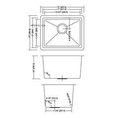 DAKOTA Dakota GSM-1915 Mosara 19 Inch Bar Sink replacement GSMZ-BG1915