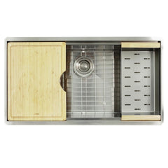 DAKOTA Dakota DSL-A3620 Zoria 36 Inch Contemporary 304 Stainless Steel Zero Radius Undermount Single Bowl Kitchen Sink