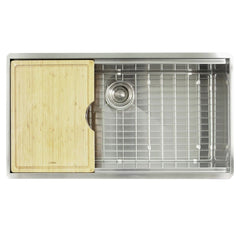 DAKOTA Dakota DSL-A3620 Zoria 36 Inch Contemporary 304 Stainless Steel Zero Radius Undermount Single Bowl Kitchen Sink