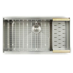DAKOTA Dakota DSL-A3620 Zoria 36 Inch Contemporary 304 Stainless Steel Zero Radius Undermount Single Bowl Kitchen Sink