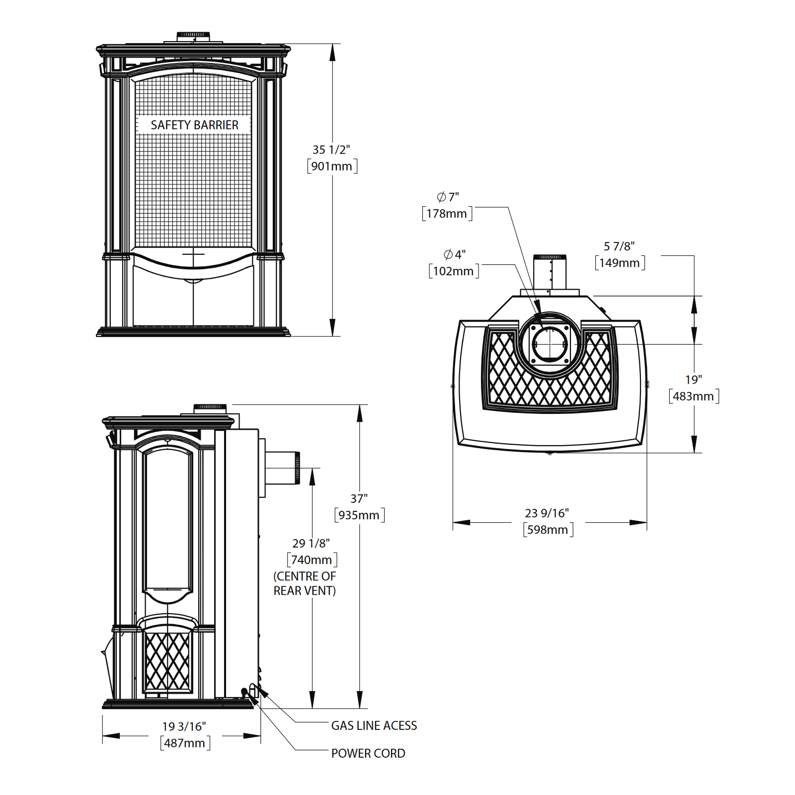 Napoleon Hearth Napoleon Hearth GDS26N-1 Castlemore Direct Vent Gas Stove 25,000 BTU