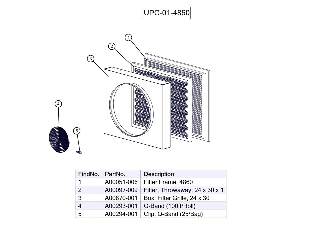 UNICO Unico UPC-01-4860 4-5 ton return air box 24 inches x 30 inches