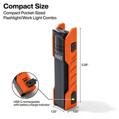 KLEIN TOOLS Klein Tools 56073 Rechargeable Handheld Folding Work Light 500 Lumens