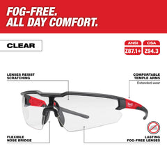 MILWAUKEE Milwaukee 48-73-2013 Safety Glasses - Clear Fog-Free Lenses (Polybag)
