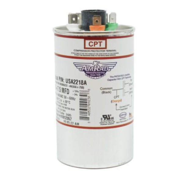 AMERICAN RADIONIC American Radionic USA2218A Oval Run Capacitor 55/7.5 MFD