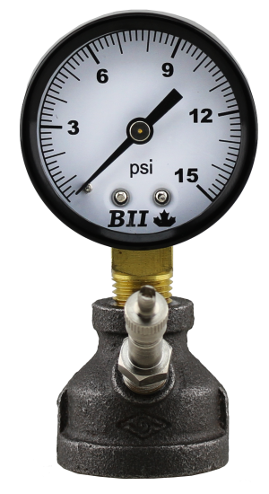 BOSHART Boshart PG-GTMC-15 Gas Test Manifold Coupling w/ Pressure Gauge & Snifter Valve 0-15 PSI