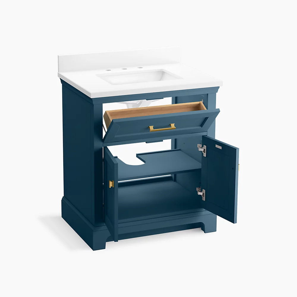 KOHLER Kohler 29260-BD1 Charlemont 30 inches bathroom vanity cabinet with sink and quartz top