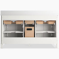 KOHLER Kohler 35022-SWK Malin by Studio McGee 60 inches bathroom vanity cabinet with sinks and quartz top