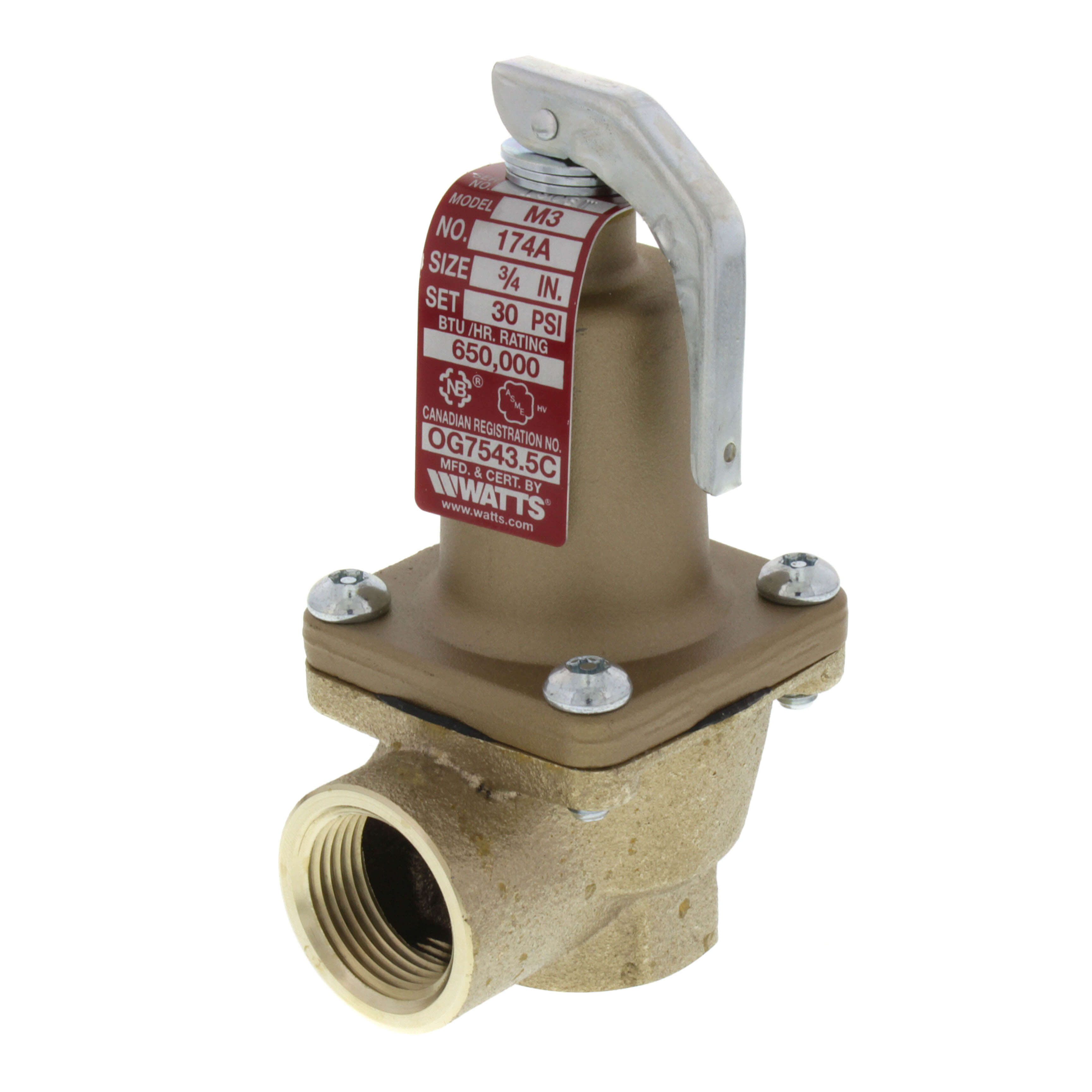 WATTS Watts 0274428 vlv rlf press 3/4 in fnpt 30 psi brz wtr