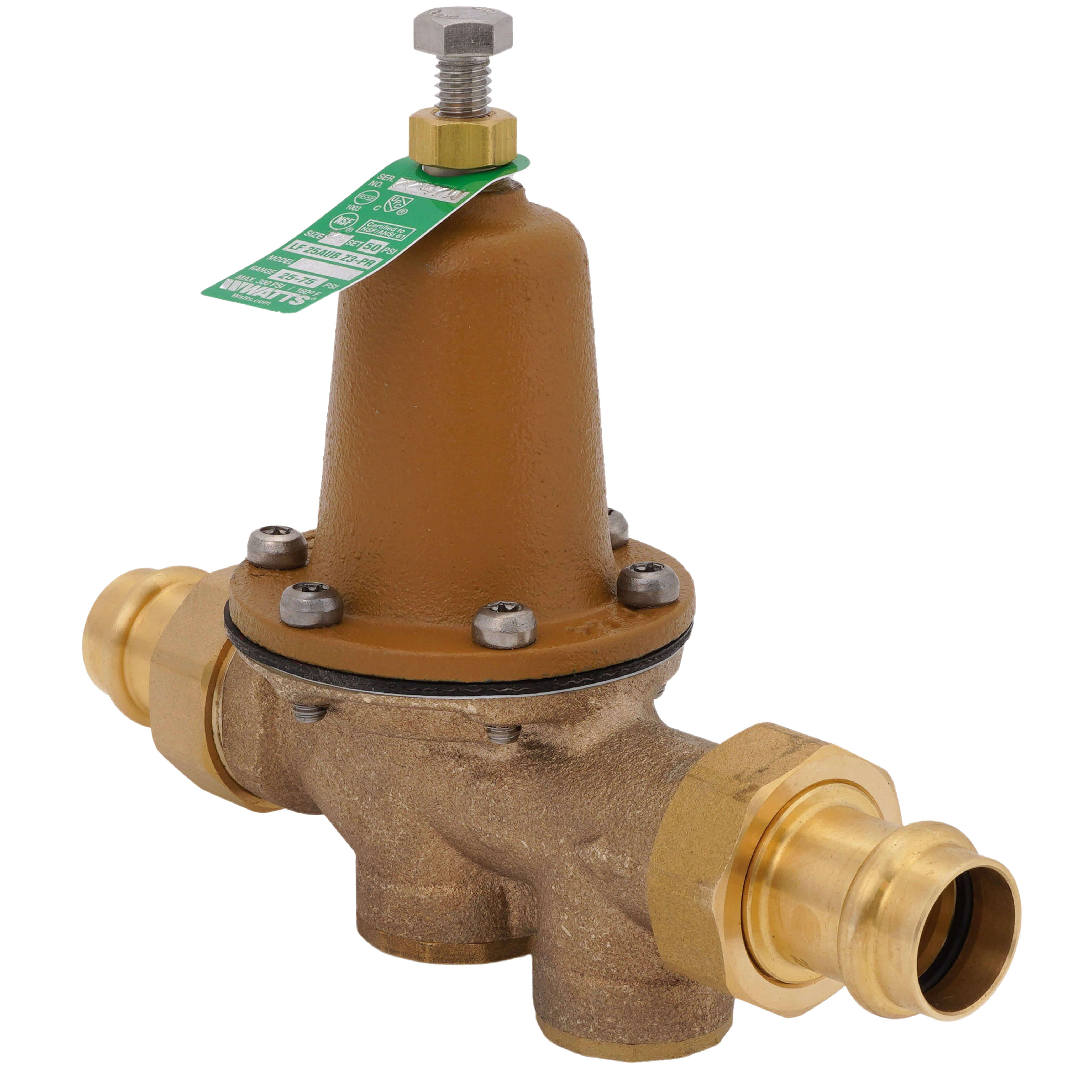 WATTS Watts 88006877 3/4 LF25AUB-DU-PR-Z3 IN Lead Free Water Pressure Reducing Valve Double Union Press Polymer Seat Adjustable 25-75 PSI