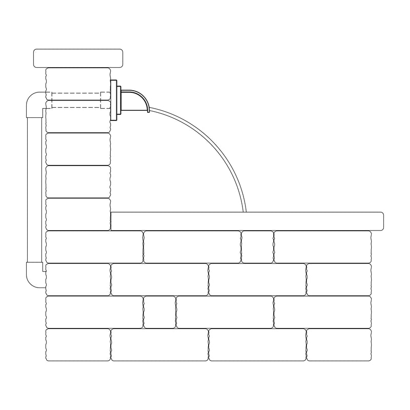 ATLANTIC WATERGARDENS Atlantic Watergardens 73871 Mantova Wall Spout (Square Spout w/ Square Wall Plate)