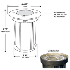 DAUER MANUFACTURING Dauer Manufacturing 490063 Bentley Adjustable Gimbal MR16 Well Light