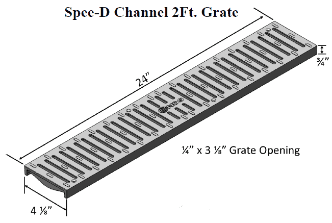 NDS Nds 242 Spee-D 2 feet Green Channel Grate, 24in HDPE