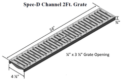 NDS Nds 242 Spee-D 2 feet Green Channel Grate, 24in HDPE