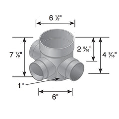 NDS Nds 250 Spee-D 6 in Catch Basin - Double 3 inches & 4 inches 90 degree Outlet
