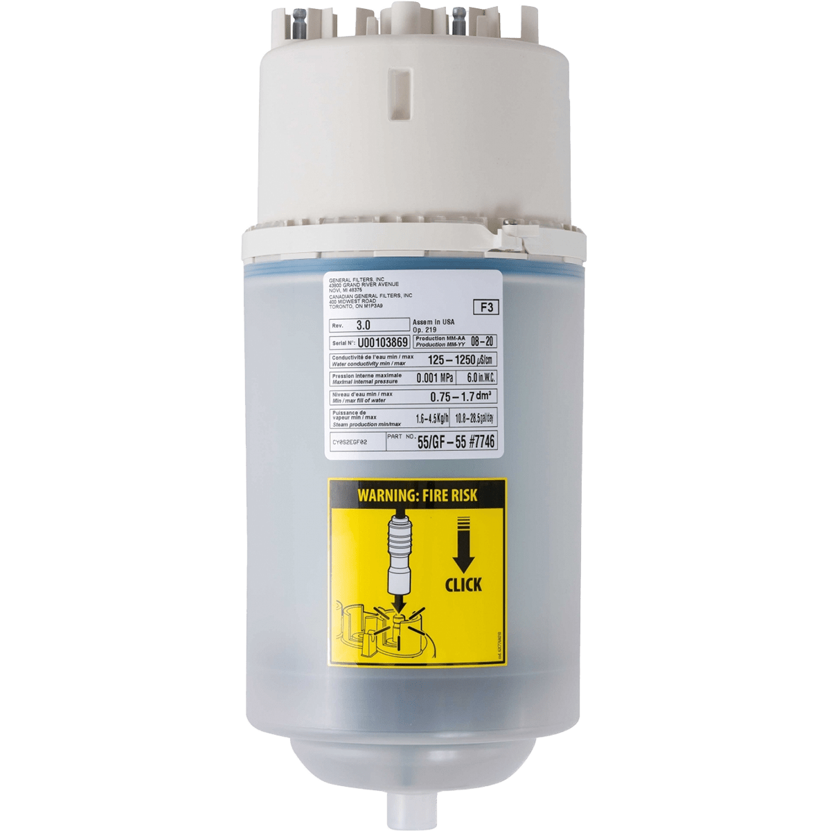 GENERAL FILTERS General Filters 7746 Model 55 Replacement Steam Cylinder