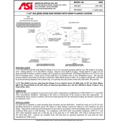 AMERICAN SPECIALTIES American Specialties 3801-24 Snap Flange Grab Bar 24 inches Replacement MPN