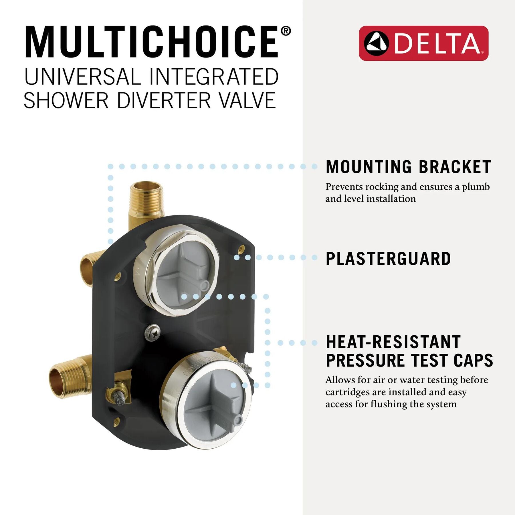 DELTA FAUCET Delta Faucet R22000-WS MultiChoice Universal Valve 3-Setting 6-Setting Custom Shower Integrated Diverter Rough
