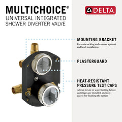 DELTA FAUCET Delta Faucet R22000-WS MultiChoice Universal Valve 3-Setting 6-Setting Custom Shower Integrated Diverter Rough