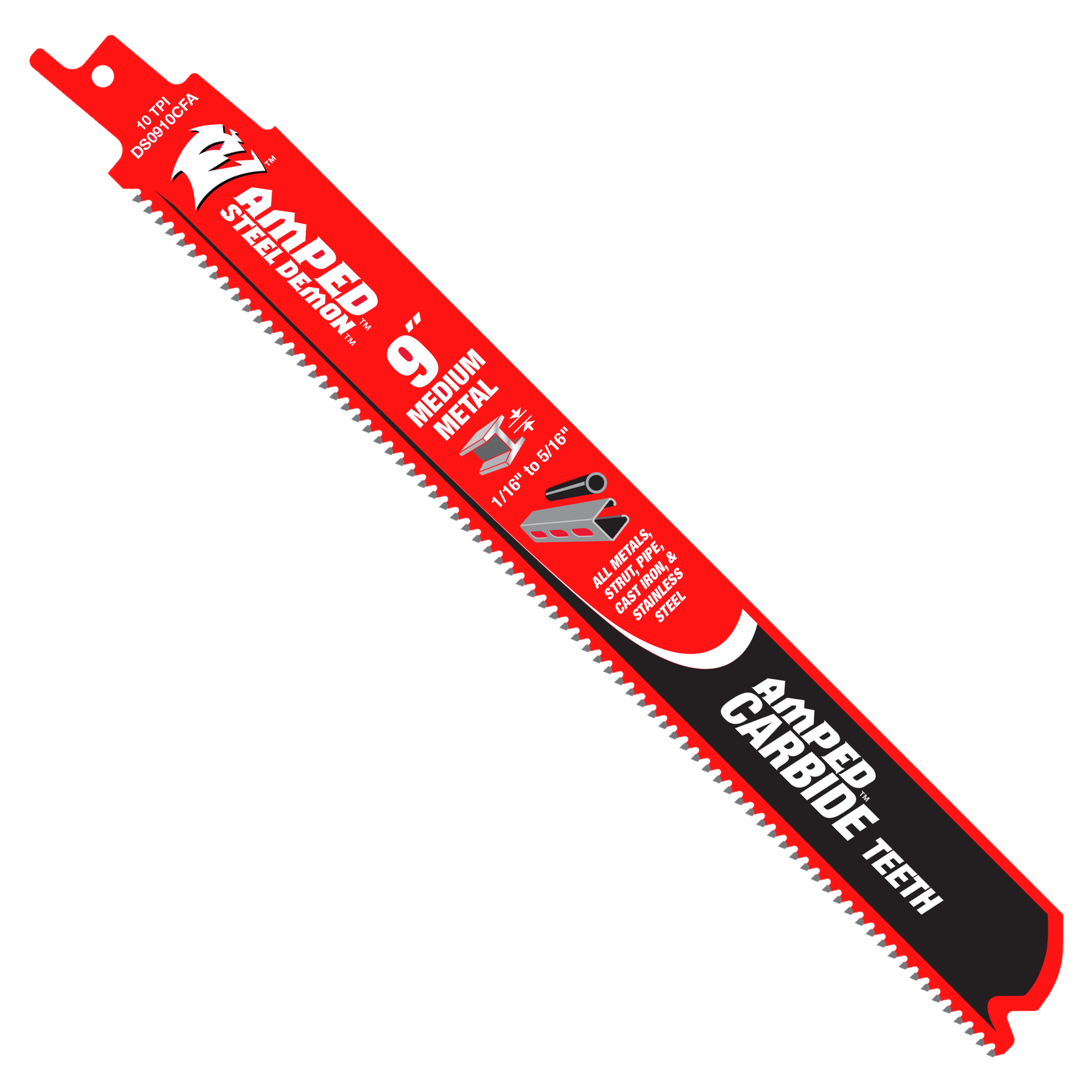 DIABLO Diablo DS0910CFA3 9 inches Amped Carbide 10TPI Steel Demon Medium Metal Reciprocating Blade 3PK