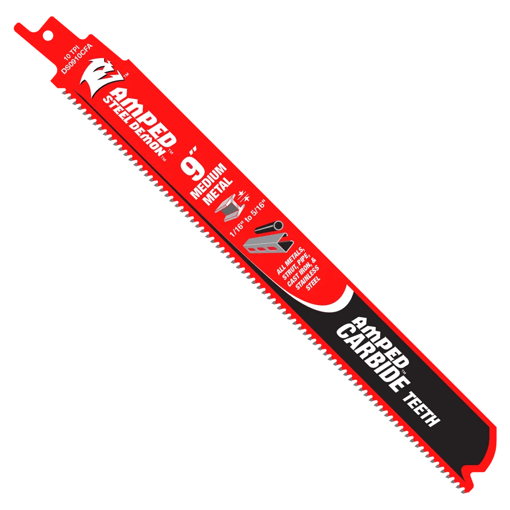 DIABLO Diablo DS0910CFA3 9 inches Amped Carbide 10TPI Steel Demon Medium Metal Reciprocating Blade 3PK