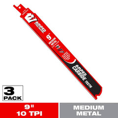 DIABLO Diablo DS0910CFA3 9 inches Amped Carbide 10TPI Steel Demon Medium Metal Reciprocating Blade 3PK