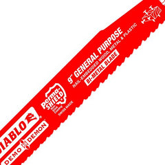 DIABLO Diablo DS0914BGP5 Demo Demon 9 In. 8/14 TPI Wood and Metal Cutting Reciprocating Saw Blade (5-Pack)