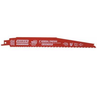 DIABLO Diablo DS0914BGP5 Demo Demon 9 In. 8/14 TPI Wood and Metal Cutting Reciprocating Saw Blade (5-Pack)