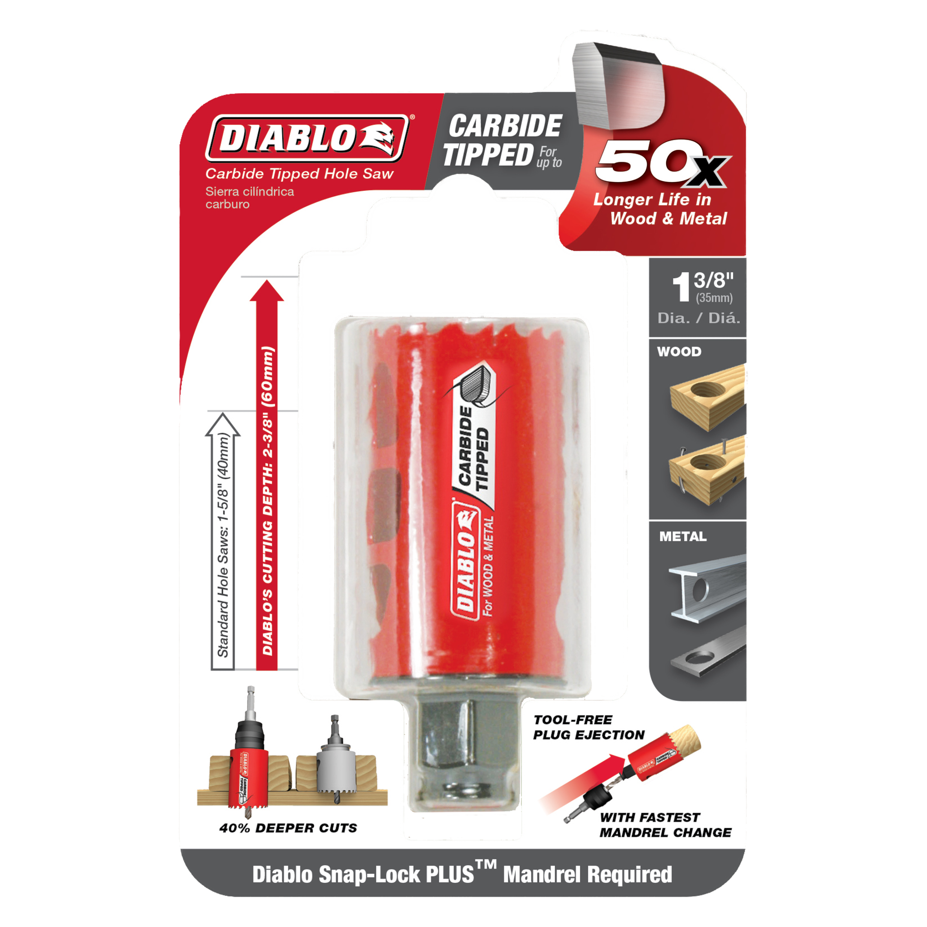 DIABLO Diablo DHS1375CT 1-3/8 In. Carbide-Tipped Hole Saw