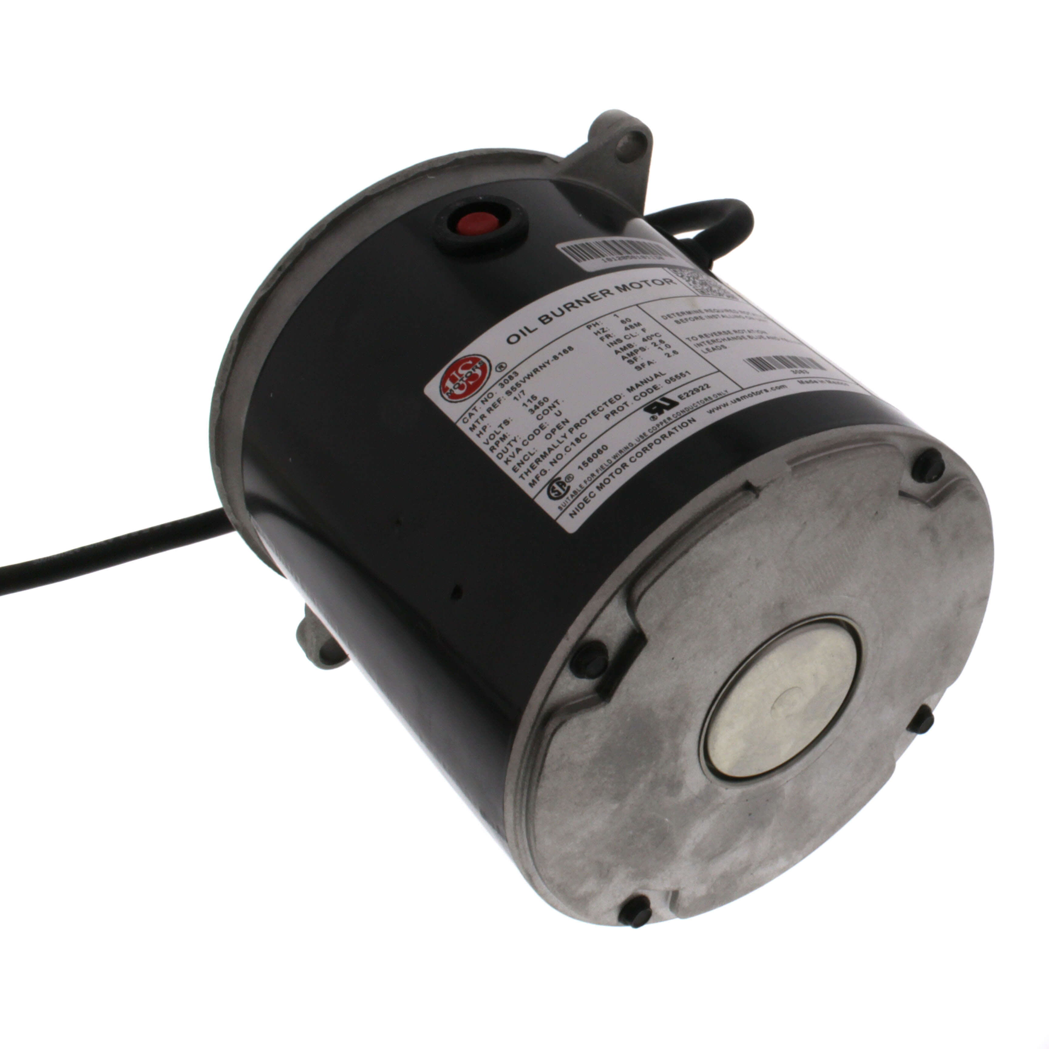 US MOTORS U.S. Motors 3083 HVAC Single Phase Open M-Flange Motor 1/7 HP 115V 60HZ