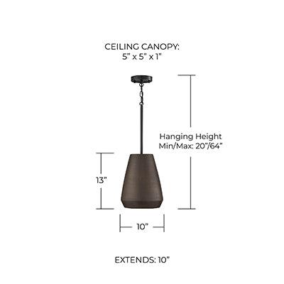 CAPITAL LIGHTING Capital Lighting 354213UR Della Small Pendant 100W