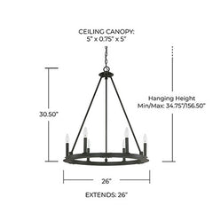 CAPITAL LIGHTING Capital Lighting 4916BI-000 Pearson 6-Light Chandelier